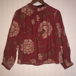 Embroidered rododendron blouse